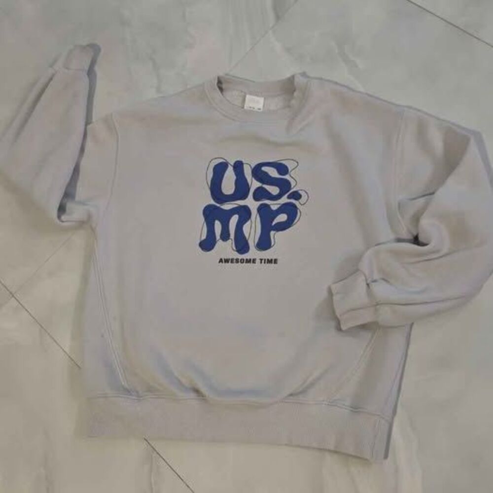 Zara Kids Gray Boys Graphic Pullover fleece Sweatshirt 13/14